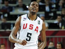 BASKETBALOV SUPERSTAR. Americk stelec Kevin Durant v semifinle mistrovstv svta proti Litvy.