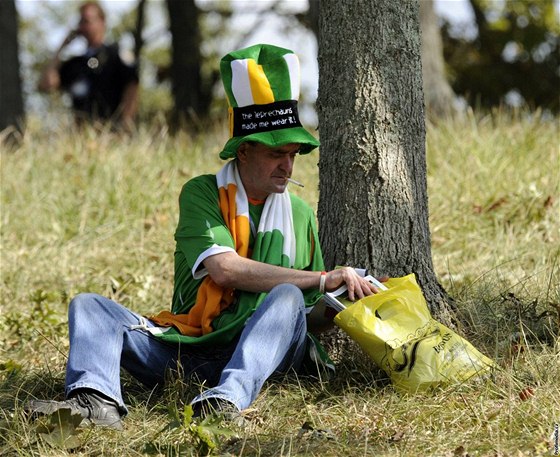 Zklamaný irský fanouek evropského rydercupového týmu.