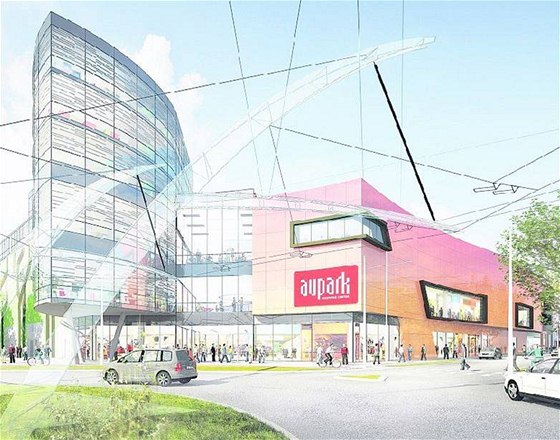 Plánované obchodní centrum Aupark Koruna v Hradci Králové