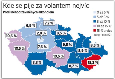 Podl dopravnch nehod zavinnch alkoholem.