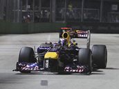 Sebastian Vettel pi tetm trninku na Velkou cenu Singapuru