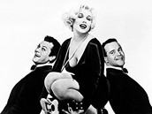 Tony Curtis (vlevo), Marilyn Monroe a Jack Lemmon pro film Nkdo to rd hork
