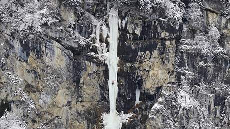 Lezení na ledu v Rakousku. Ilustraní foto