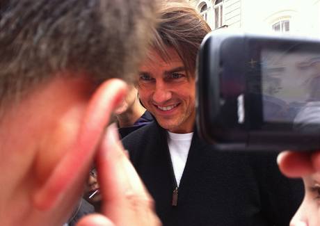 Herec Tom Cruise v centru Prahy (jen 2010) 