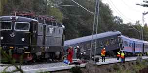 Vykolejený vlak u norsko-védské hranice