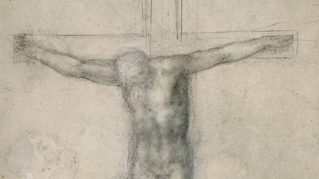 Michelangelo Buonarroti: Kristus na kíi s Marií a sv. Janem