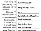 Screenshot displeje: Navigaci po knize usnaduje i menu - meme vyhledvat, pohybovat se po kapitolch, pidvat zloky a poznmky nebo zvraznit si pas v textu