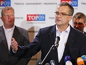 Miroslav Kalousek ve volebnm tbu TOP09 (16.jna 2010)