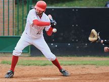 Finle baseballov extraligy opt ovldli AVG Draci Brno, na snmku Trevor Caughey v blm, hr Techniky.