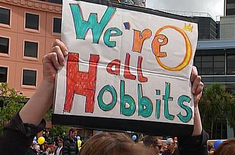 Demonstrace na Novm Zlandu: Vichni jsem Hobiti