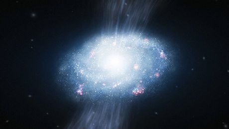 Mladá galaxie zhruba dvě miliardy let po Velkém třesku Mladá galaxie zhruba dvě miliardy let po Velkém třesku