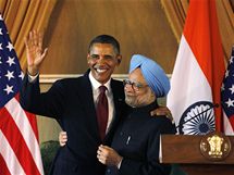 Barack Obama a indick premir Manmhan Singh (8. listopadu 2010)