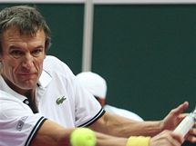 Mats Wilander pi exhibici Advantage Tennis v Ostrav