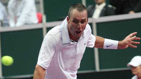 Ivan Lendl na tenisové exhibici v Ostrav