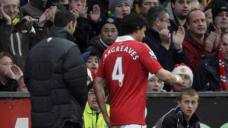 Fotbalista Owen Hargreaves z Manchestru United v utkání proti Wolverhamptonu Wanderers. 