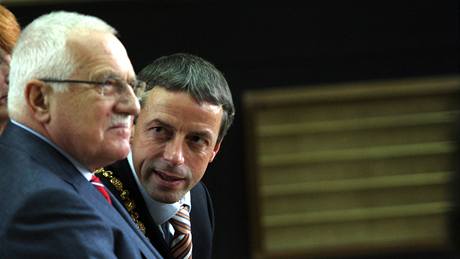 Prezident Václav Klaus na rozlouení s primátorem Pavlem Bémem