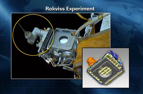 ISS - Robotick experiment Kontur (Rokviss), kter kosmonauti vyistili suchmi runky a pot demontovali.