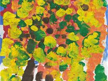 Obraz Podzim, za kter zskala Vra Brov malujc pouze sty prvn cenu ve vtvarn kategorii festivalu pro postien.