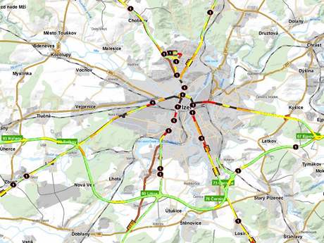 Mapa nehodovosti Plze