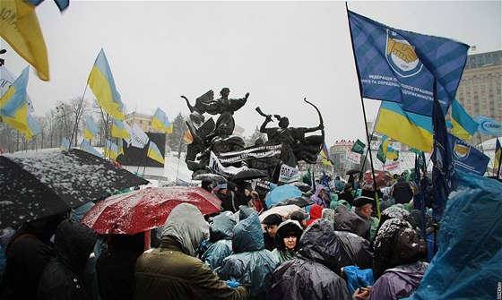 Protesty v kyjevských ulicích zamené pvodn proti daové reform ji nabraly politický rozmr.