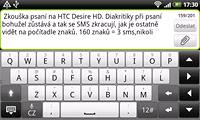 Displej HTC Desire HD (komunikace)