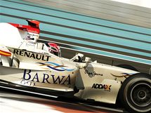 Josef Krl pi testech v Ab Zab ve voze tmu GP2 Barwa Addax.