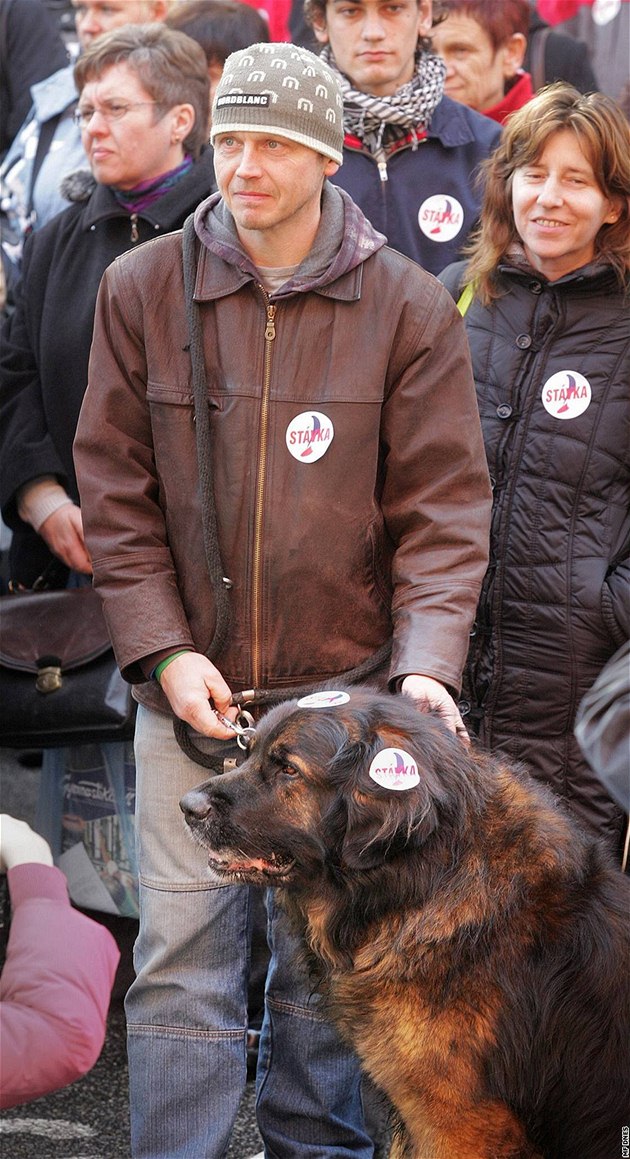 Demonstrace pi stávce zamstnanc veejného sektoru v eských Budjovicích