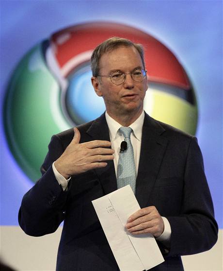 Google CEO Eric Schmidt na prezentaci novho operanho systmu Chrome OS