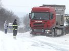 Kamiony uvízly na cest z Nového Msta nad Metují do Náchoda