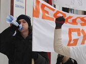 Protest student hoickho gymnzia v Hradci Krlov (2. listopadu 2010)