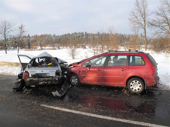 Nehodu nepeil 55letý idi Renaultu 19. 