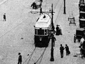 Tramvaje na Vclavskm nmst v roce 1901.