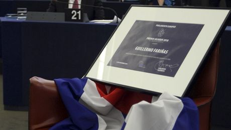 Kubánský disident se pedávání ceny EP ve trasburku nemohl zúastnit. (15. prosince 2010)