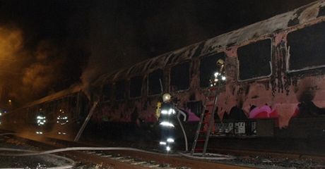 Pi poru odstaven vlakov soupravy uhoel v Brn lovk.