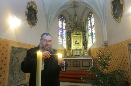 Pevor cisterciáckého klátera Justin Berka v kapli Marie Vyebrodské. .