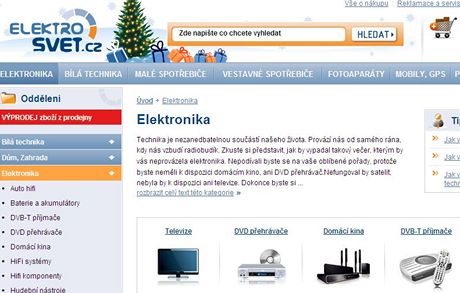 Internetové stránky spolenosti Svt elektra.