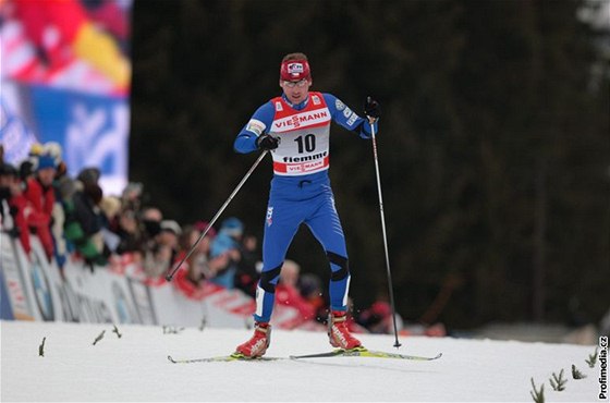 Luká Bauer na trati závreného dílu Tour de Ski 2011