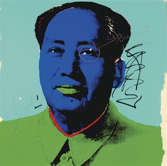 Warholv portrét Mao Ce-tunga, který herec Dennis Hopper dvakrát prostelil, jde do draby