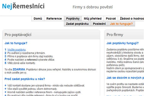 Nejemeslnci.cz  - poptvky me zadat zdarma kdokoli, diskuze je veejn