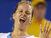 Barbora Zhlavov-Strcov se raduje z postupu do dal fze Australian Open