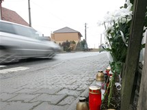 Na pamtku tragickho mrt kolaky zaplili lid asi dvactku svek na okraji chodnku u pechodu pro chodce v centru Rapotic na Tebsku. 