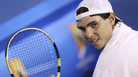 Rafael Nadal při tréninku na Australian Open Rafael Nadal při tréninku na Australian Open