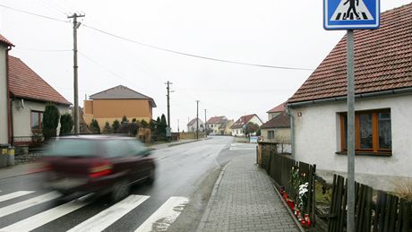 Na památku tragického úmrtí kolaky zapálili lidé asi dvacítku svíek na okraji chodníku u pechodu pro chodce v centru Rapotic na Tebísku. 