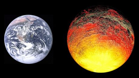Porovnání Zem a planety Kepler-10b