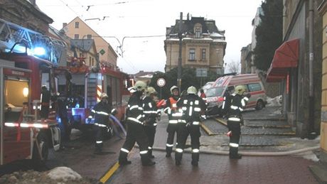 Zásah hasi v ulici 5. kvtna v centru Liberce.