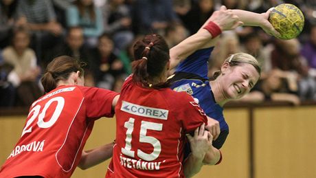 Olomoucká Lucie Fabíková v utkání proti KP Bratislava. 