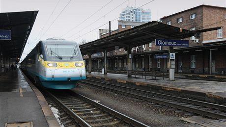 Pendolino na olomouckém hlavním nádraí.