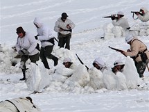 U Nov Vsi na Jablonecku se uskutenila rekonstrukce historick bitvy druh svtov vlky na hranici Finska se Sovtskm svazem. (22. leden 2011)