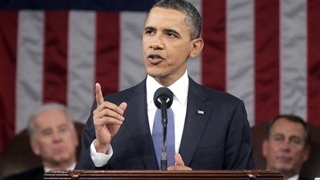 Americký prezident Barack Obama pronáí zprávu o stavu unie (25. ledna 2011)