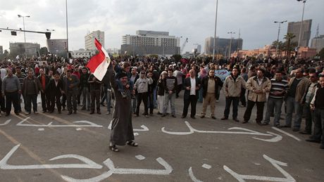 Demonstrace v egyptské Káhie. (30. ledna 2011)